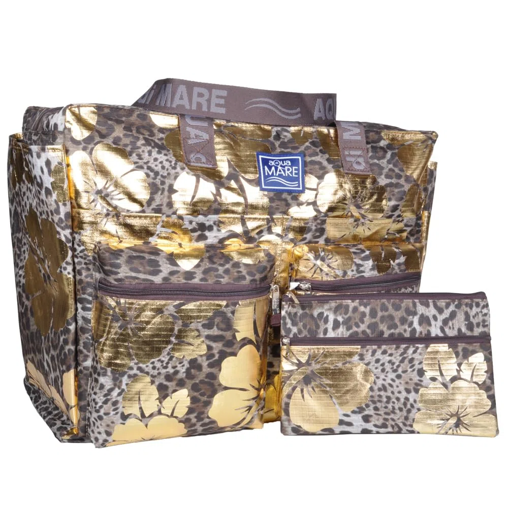 BORSA MARE QUADRATA MACULATA IBISCUS 100% PL AQUA DI MARE