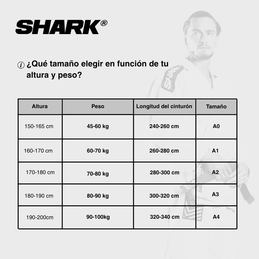 SHARK BOXING Cintura bianca BJJ, Cintura Jiu Jitsu | Il complemento perfetto per il tuo Kimono Jiu Jitsu