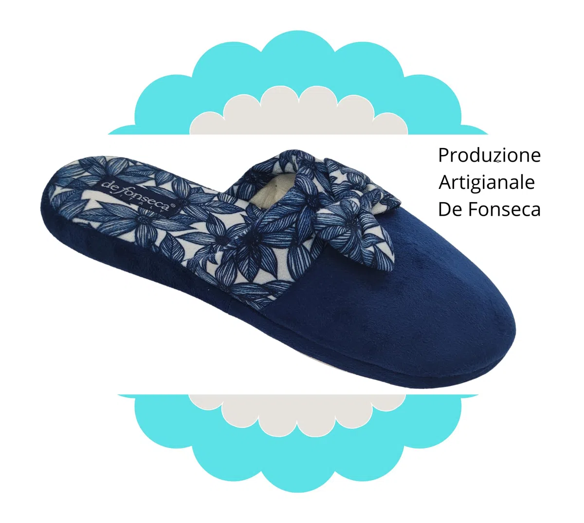 de fonseca Ciabatte alla Romana Suola in Gomma Antiscivolo, Pantofole Donna Estate Inverno in Cotone