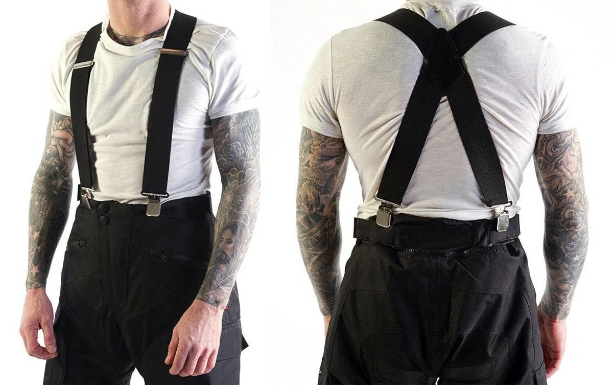 BIKE IT Bretelle elastiche resistenti per motociclisti, pantaloni da moto