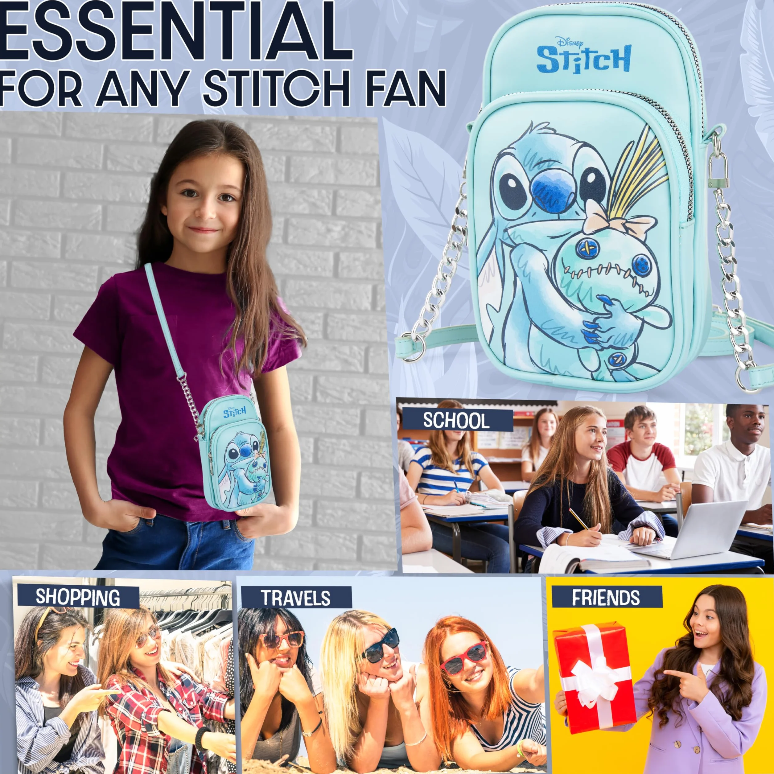 Get Trend Borsa Tracolla Ragazza, Borsetta Porta Cellulare con Cinturino Regolabile per Viaggio, Idee Regalo Bambina