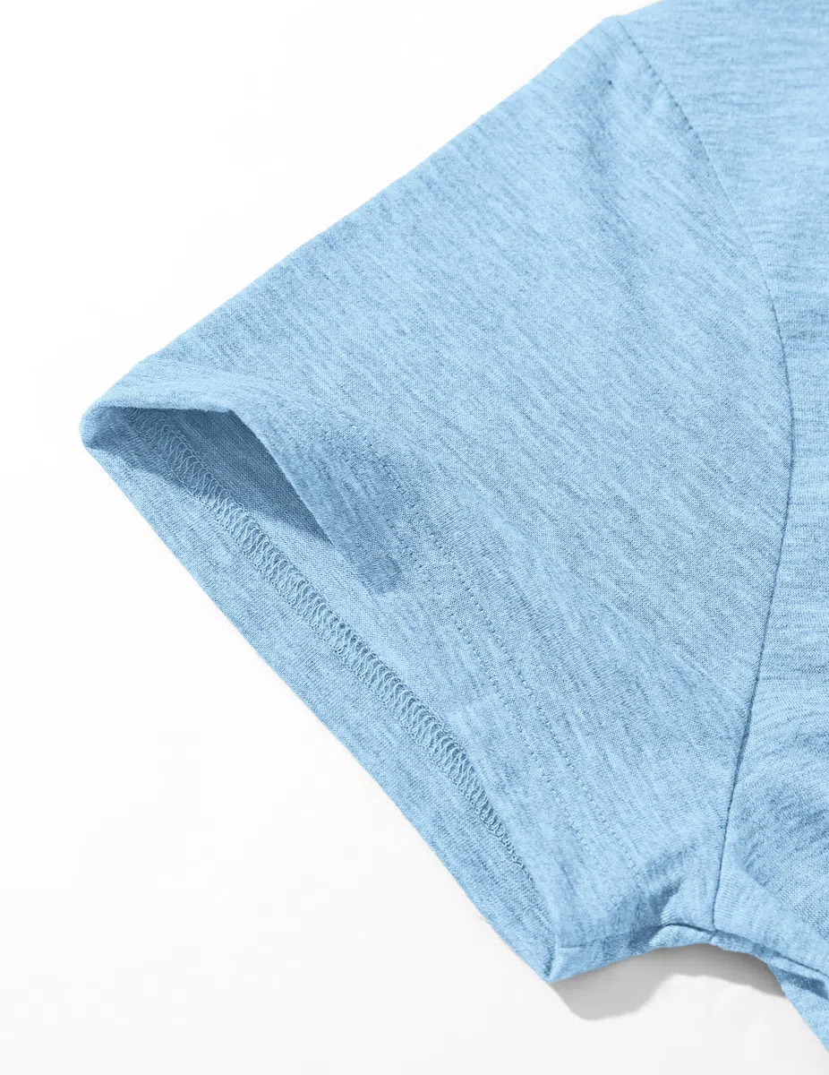 TARAINYA Henley T-Shirt Uomo Cotone Maglietta Maniche Corte Tinta Unita con Tasche Estate M-4XL