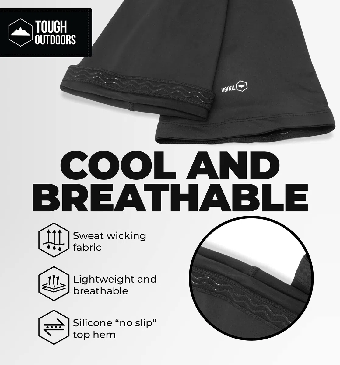 Tough Outdoors Manicotti a compressione per gambe resistenti all'aperto - Manicotto a compressione per tutto il corpo per uomo e donna, Manicotti per gambe UV - Scaldamuscoli da ciclismo