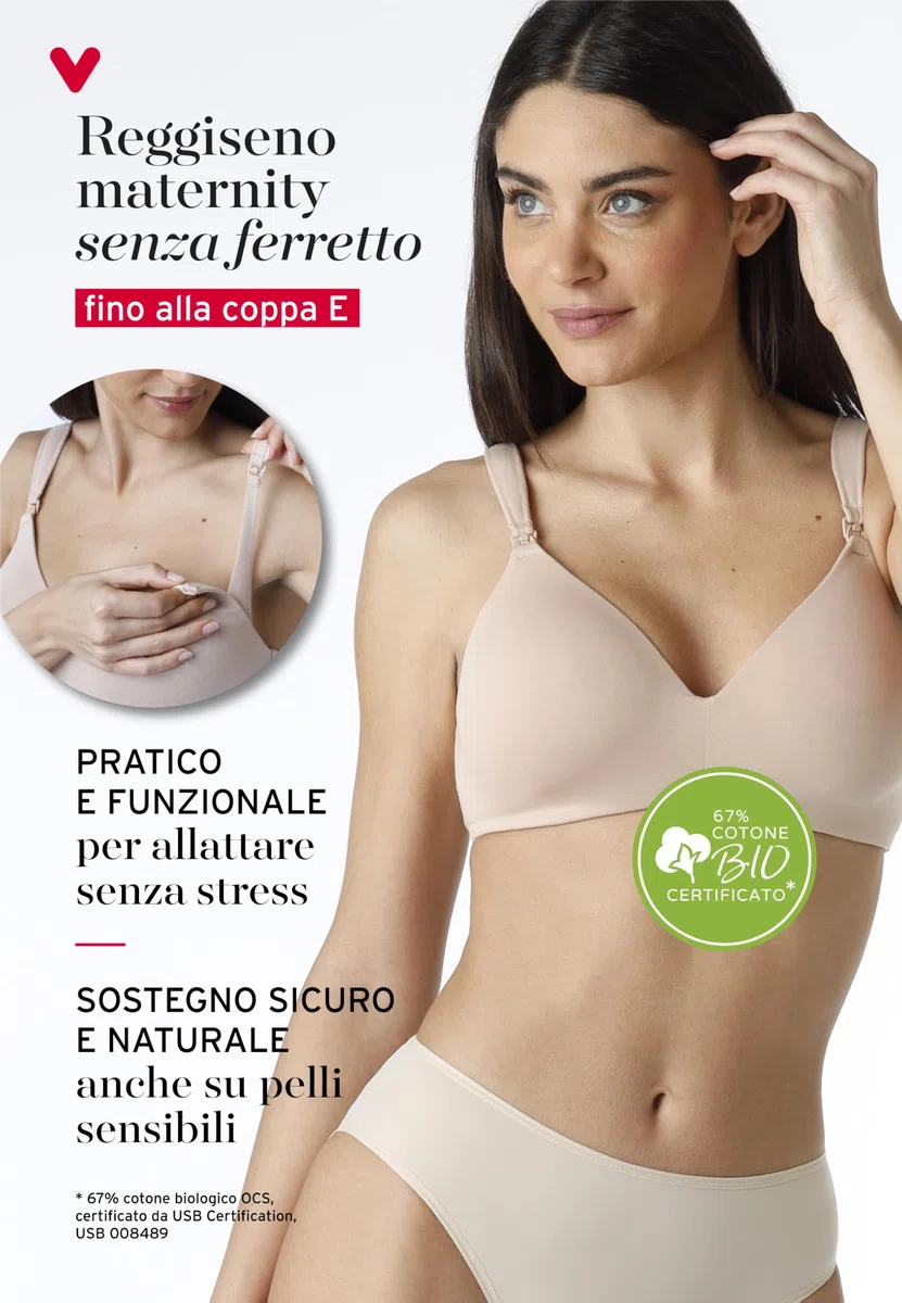 Lovable Reggiseno Allattamento Senza Ferretto | Cotone Bio | Clips Apribili con Una Mano | Coppe Leggermente Imbottite | maternità e Gravidanza Donna
