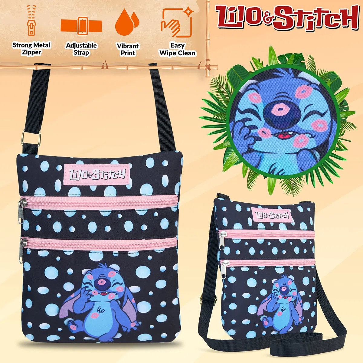 Disney Stitch Borsa Tracolla Bambina Adolescenti, Borsa Spalla Cinghia Lunga
