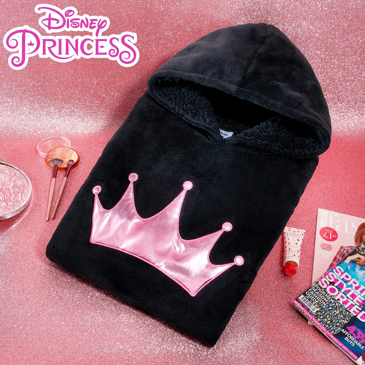 Disney Felpa Donna con Cappuccio, Oversize Blanket Hoodie Calda di Pile Minnie e Mickey