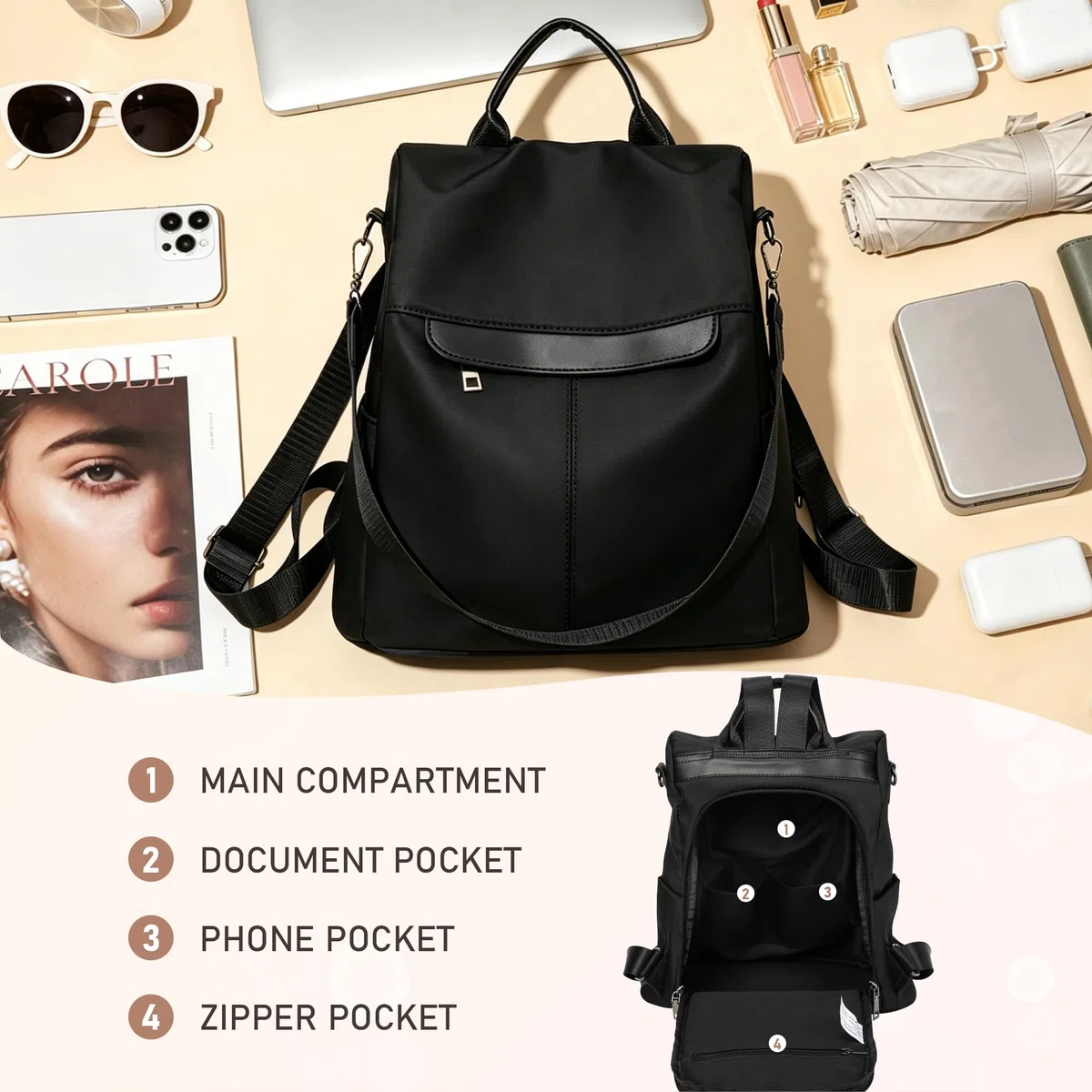 shepretty Zaino da donna Borsa da viaggio Borse Scuola