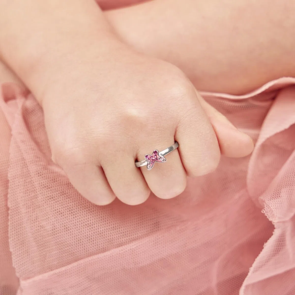Prinzessin Lillifee Anello in argento sterling 925 per bambine, con Preciosa, argento, fornito in confezione regalo per gioielli