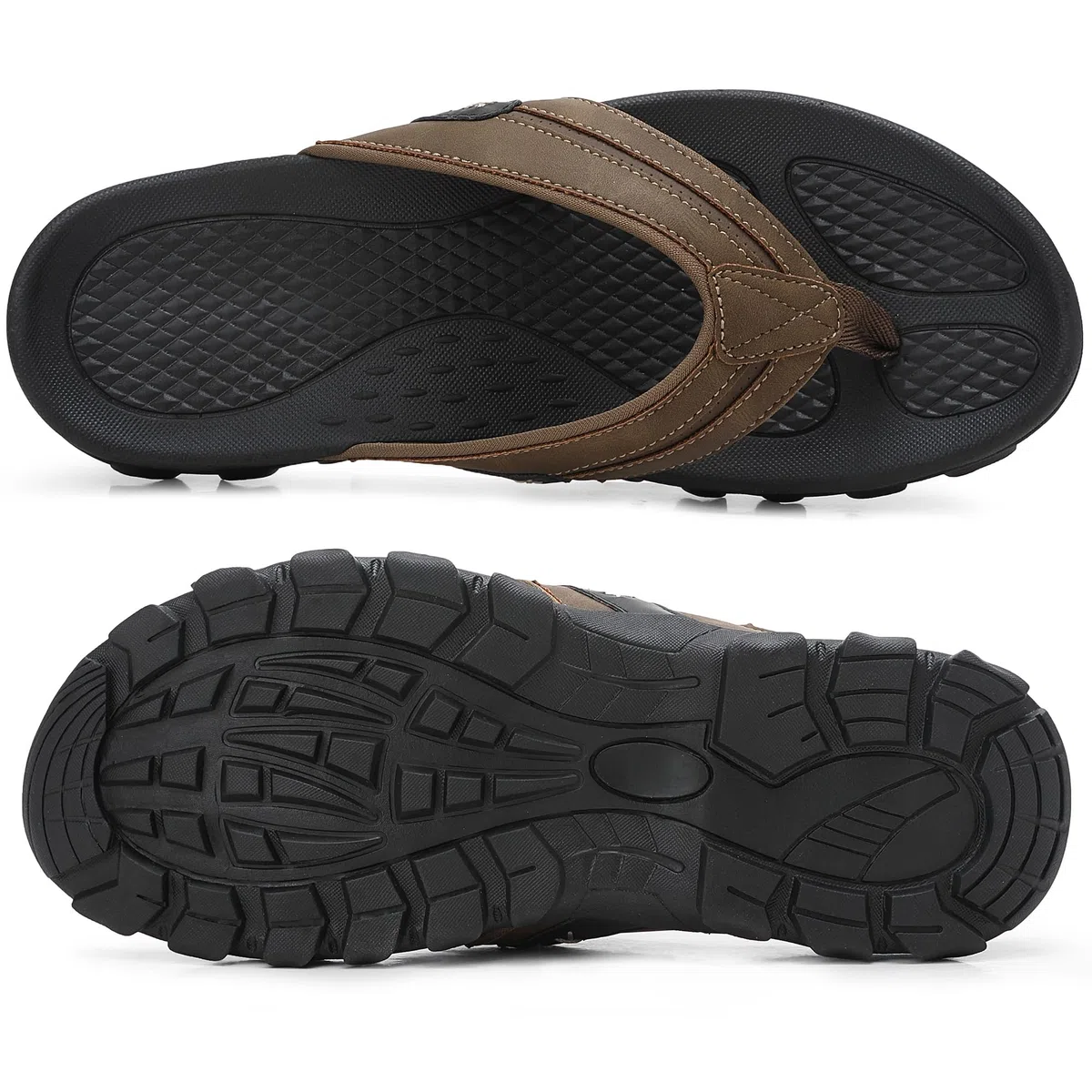 ARRIGO BELLO Infradito Uomo Sandali Estive Pelle Ciabatte Eleganti Mare Piscina Spiaggia Antiscivolo Cuoio Flip Flops Taglia 41-46
