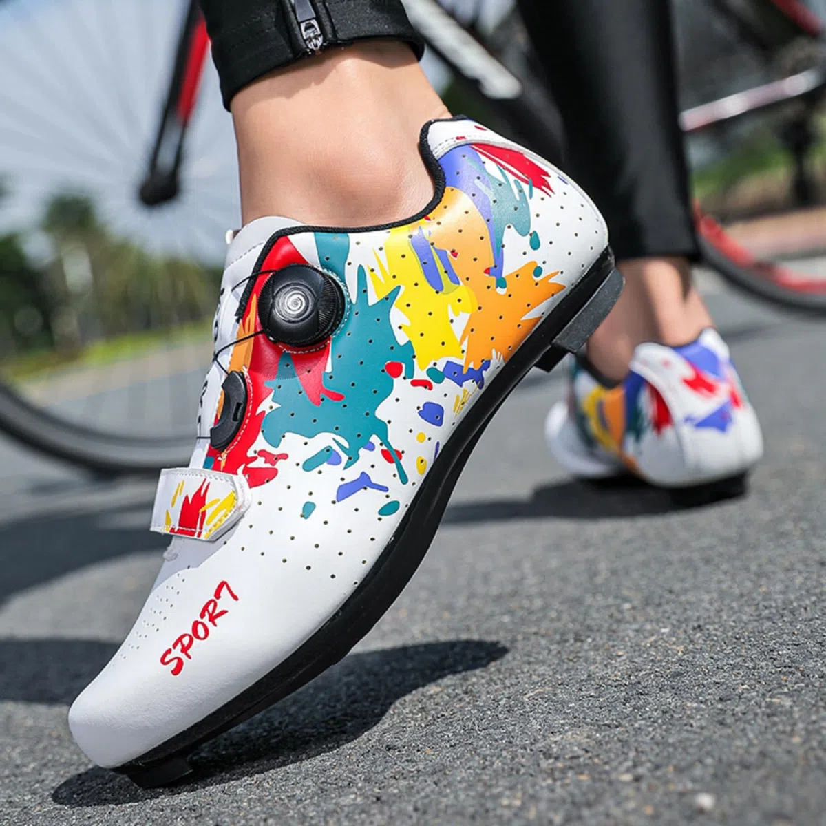 Mateju Scarpe Ciclismo Senza Attacchi Uomo Donna, 36-48 EU Scarpe Ciclismo Senza insenature Nessuna Serratura Antiscivolo Traspiranti per Sportive da Esterno