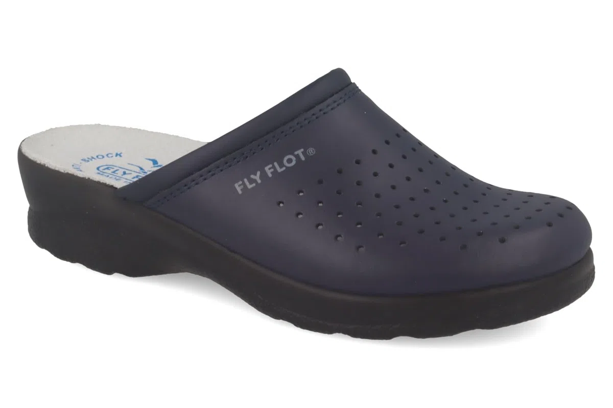Fly Flot | Woman Professional, Zoccoli Sanitari Donna, Ciabatta con Tomaia in Pelle Forata, Sottopiede in Pelle Scamosciato