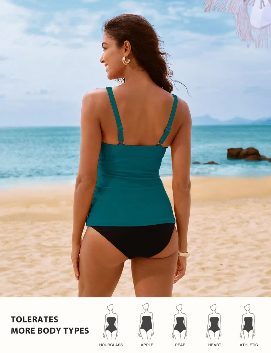 Hanna Nikole Tankini Top da donna, costume da bagno con ferretto