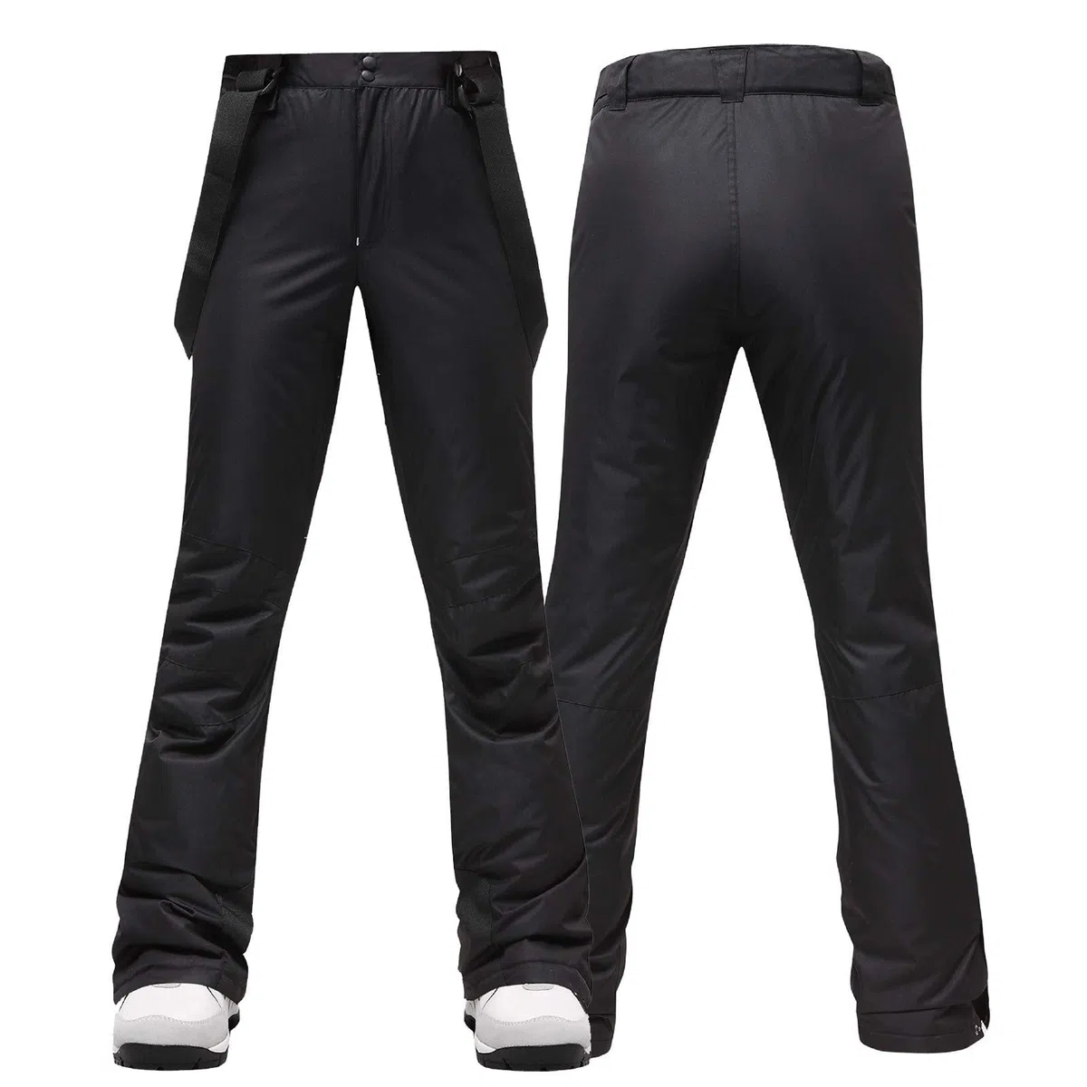Pantaloni softshell da donna, invernali, da neve, da donna, impermeabili, con spalline regolabili, a vita alta, con bottoni, per trekking, gamba larga, per attività all'aria aperta