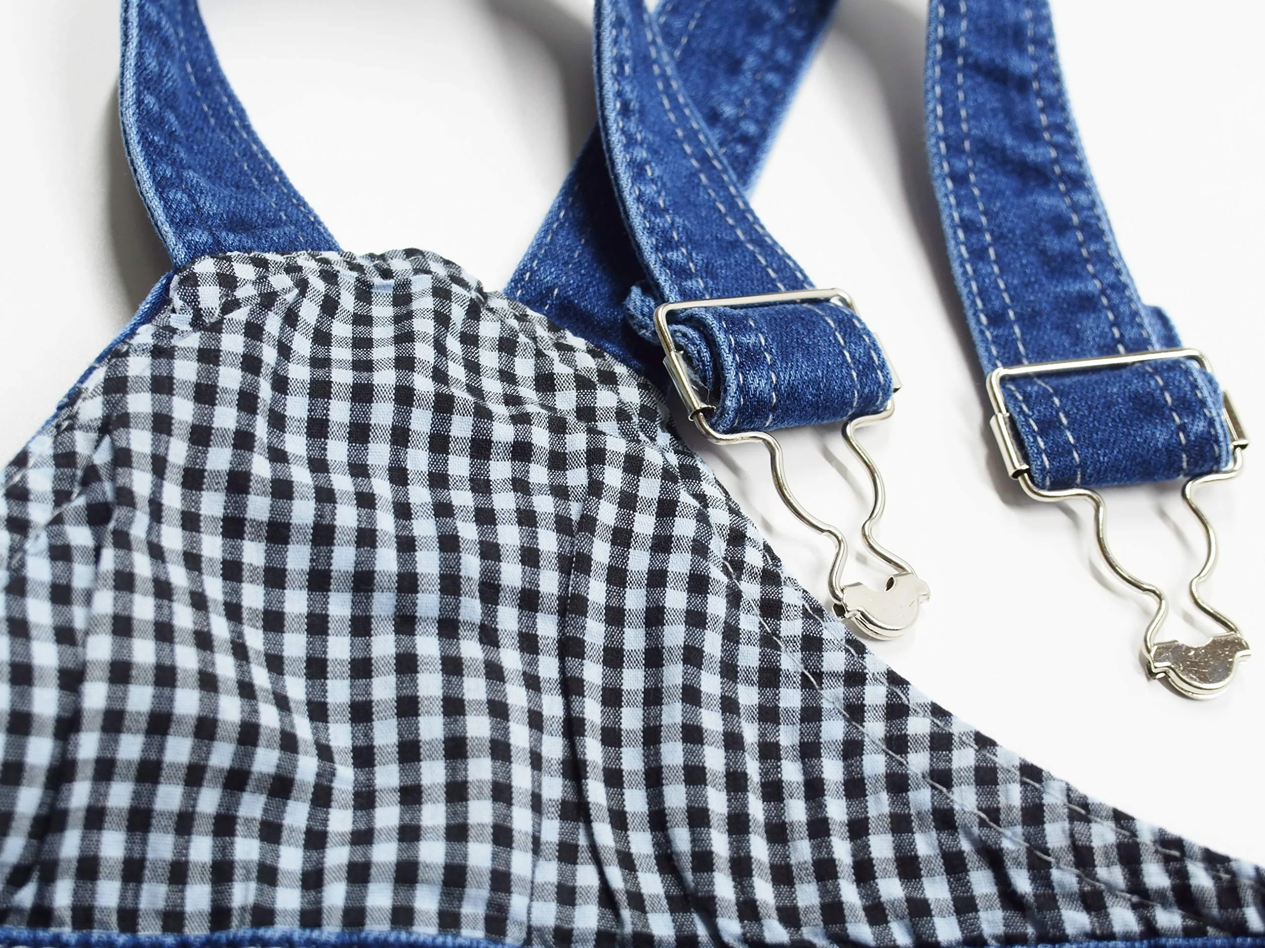 KIDSCOOL SPACE Salopette di Jeans per Bebè,Salopette Jean con Fori Strappati Alla Moda