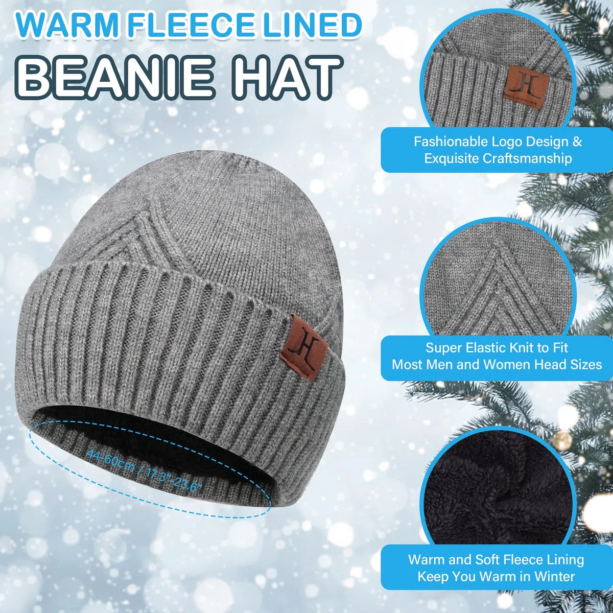 Uomo Invernale Termici Berretto Cappello Sciarpa Scaldacollo Touch Screen Guanti Set con Fodera in Pile