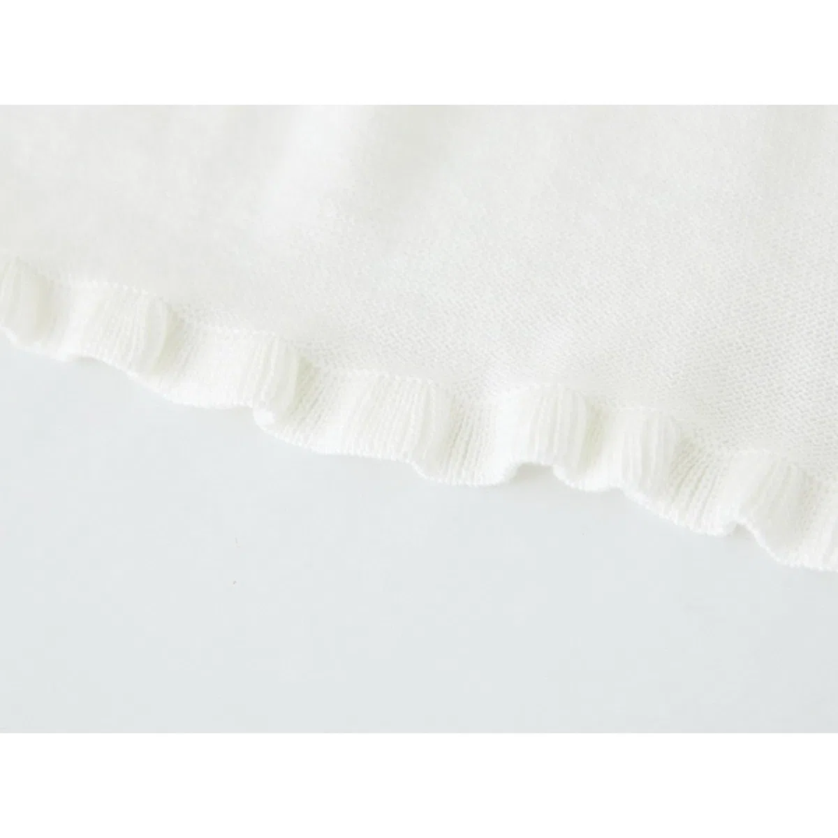 Cardigan bolero lavorato a maglia a maniche lunghe per bambine da 1 a 13 anni, tinta unita, con volant, per feste di nozze