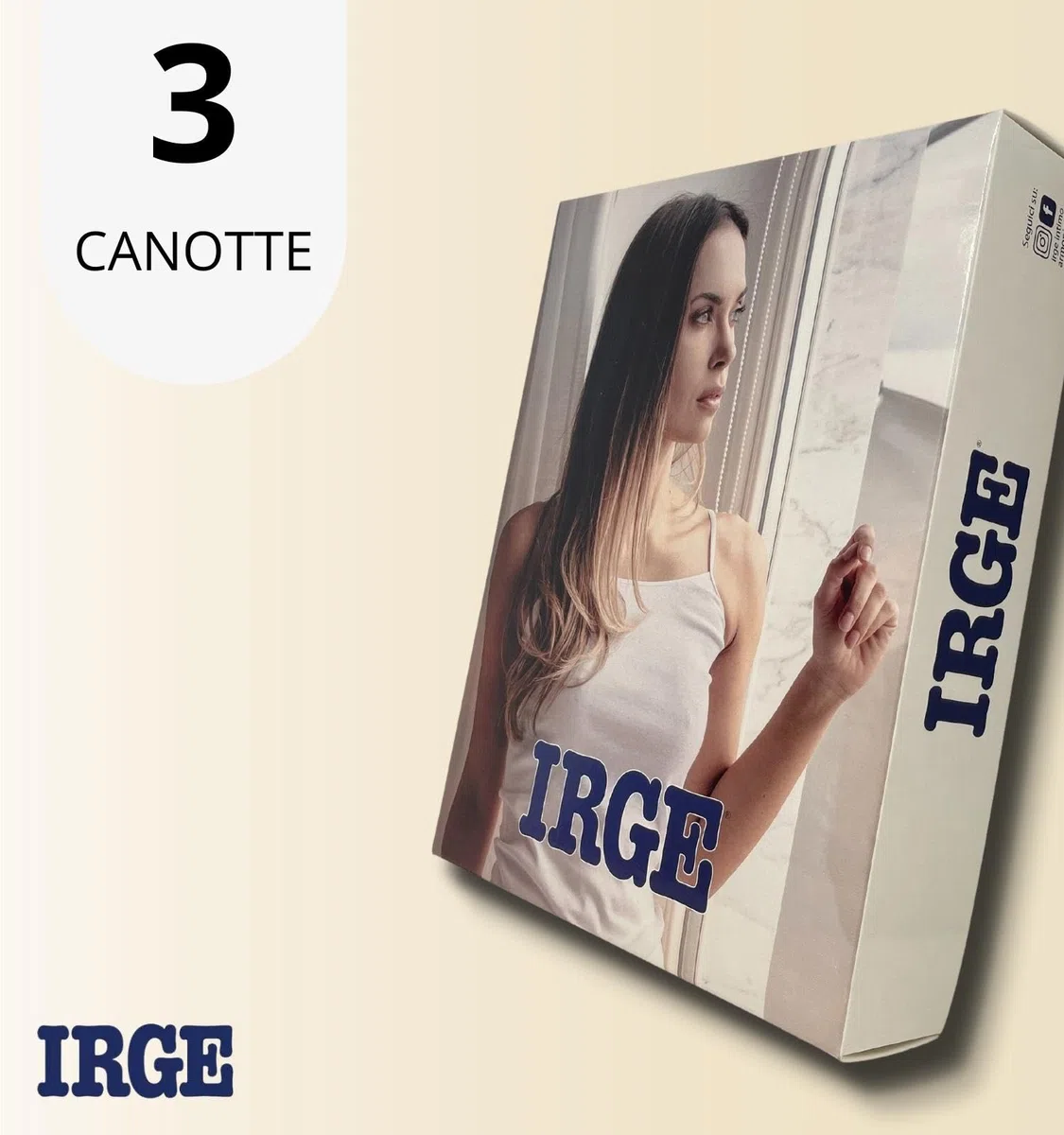 Intimitaly Irge - Canotta Donna Cotone (Pacco da 3) Spalla Larga e Spalla Stretta