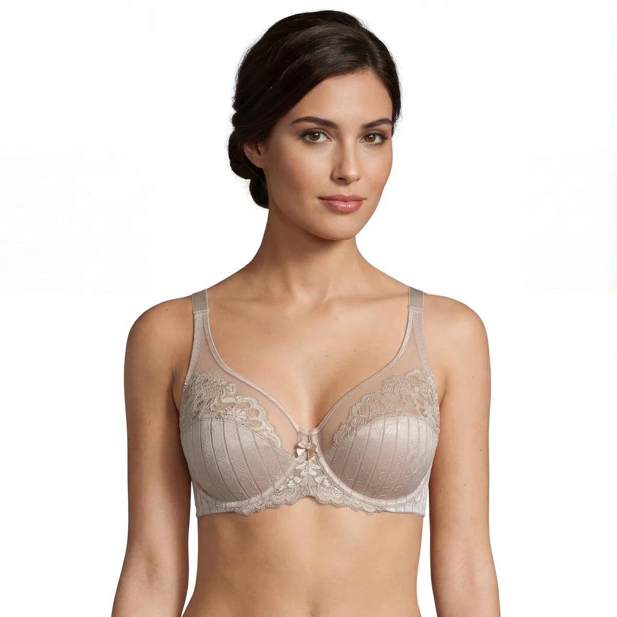 Selene, Reggiseno Contenitivo Donna in Pizzo, con Ferretto e Senza Imbottitura, Collezione Mariluz