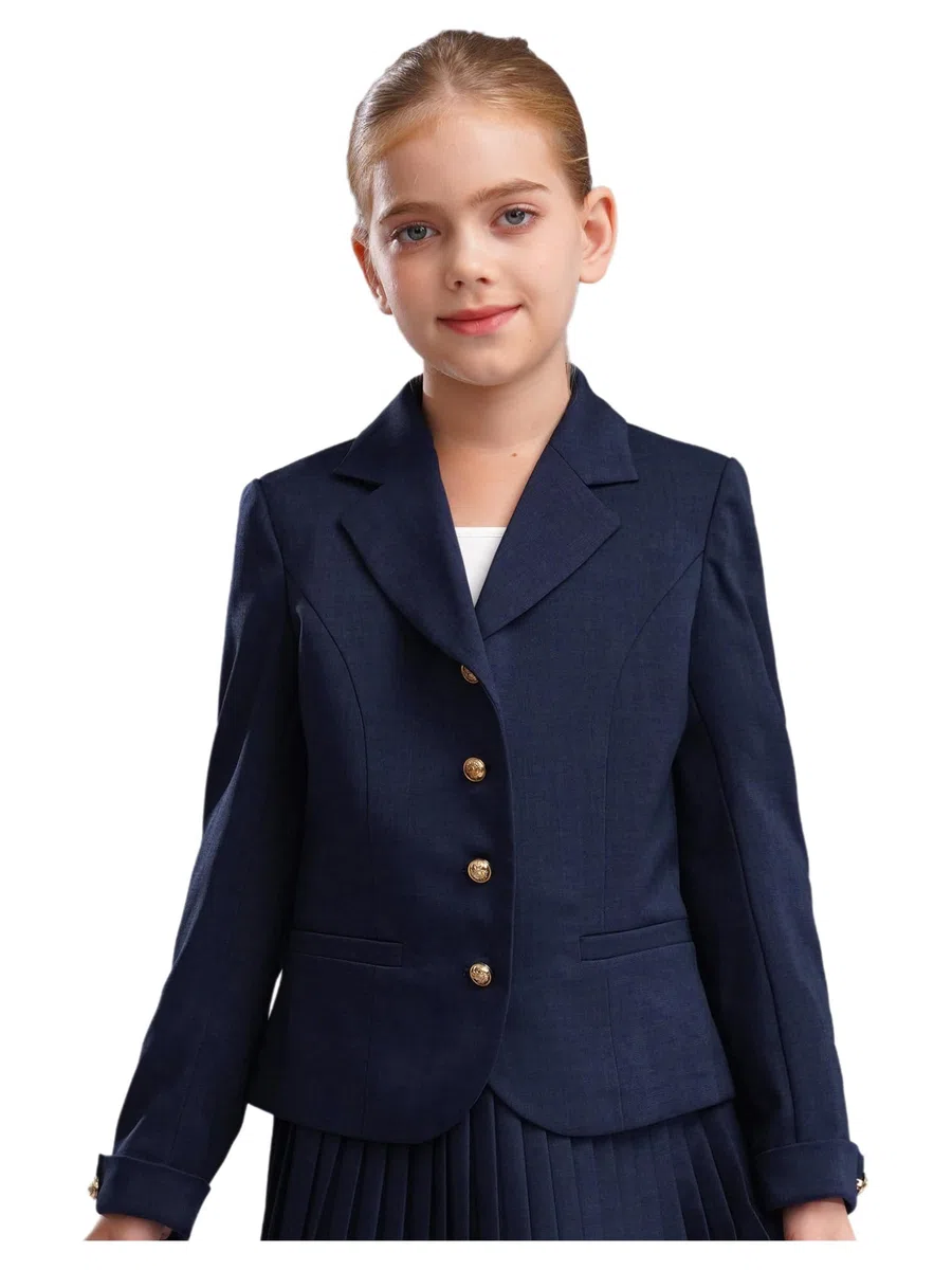 FEESHOW Giacca Elegante con Volant Bambine Giacca Completto Maniche Lunghe Trench Coat con Tasche Laterali Formale Bambine Primavera E Autunno