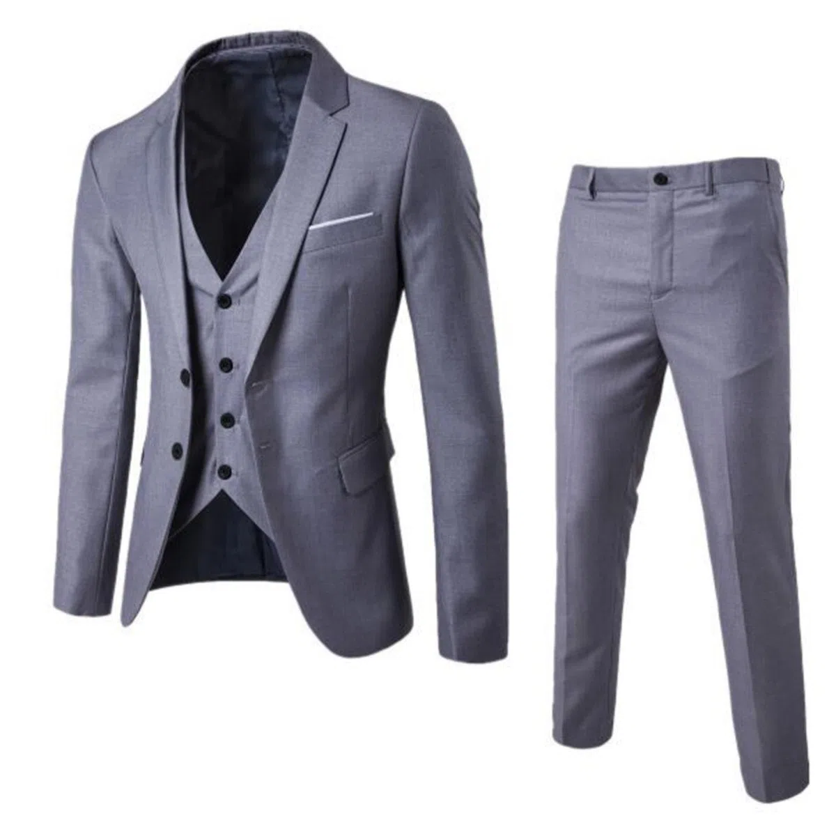 Abiti Da Uomo 3 Pezzi Suit Formale Da Matrimonio Affari Blazer Pantaloni Gilet Elegante Smoking Completo Da Sposa a Due Bottoni Business Cerimonia Abiti Da Lavoro Slim Fit Wedding Abito Da Sposa