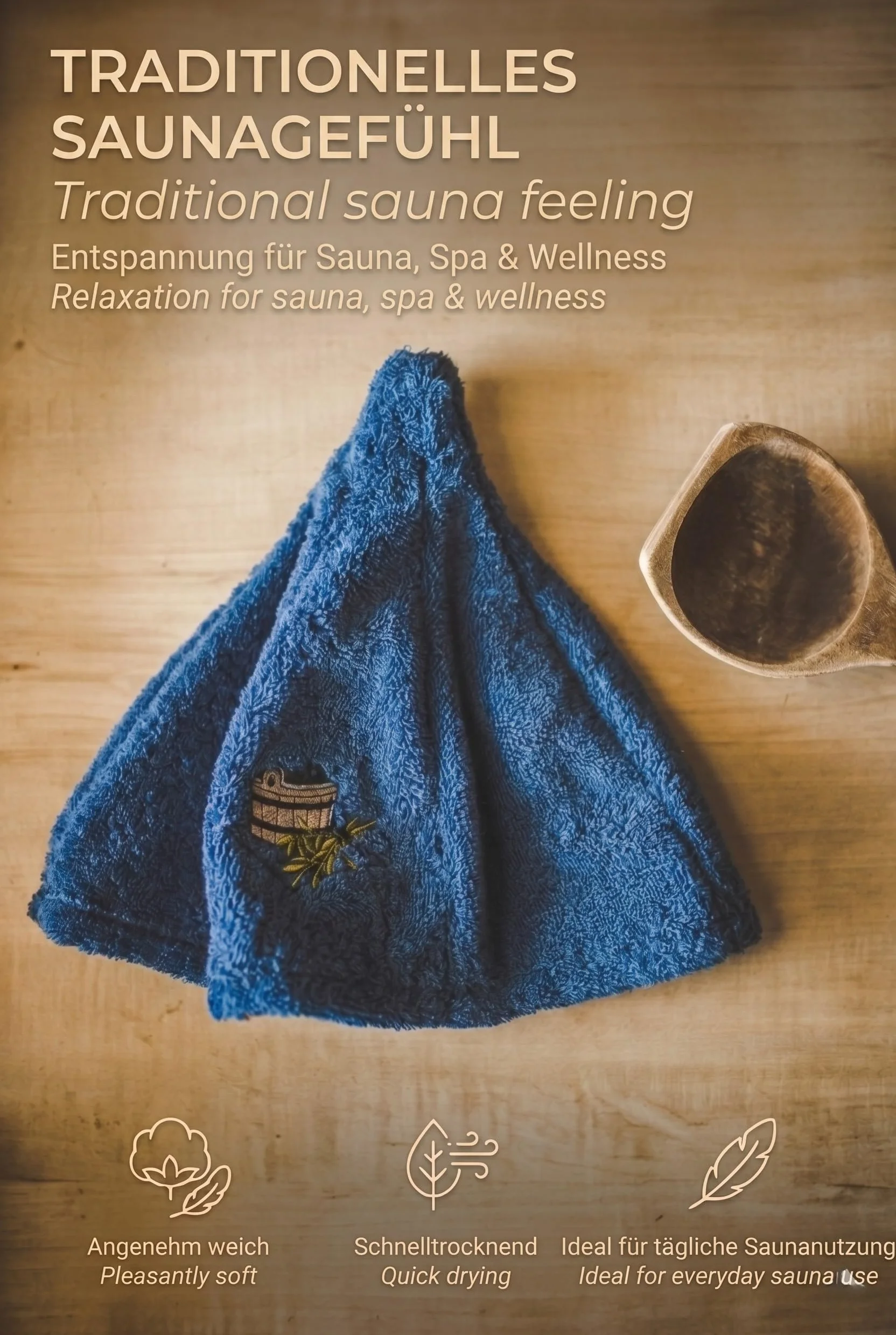 Cappello da Sauna da Uomo e da Donna, in 7 Colori, 100% Cotone, con Ricamo