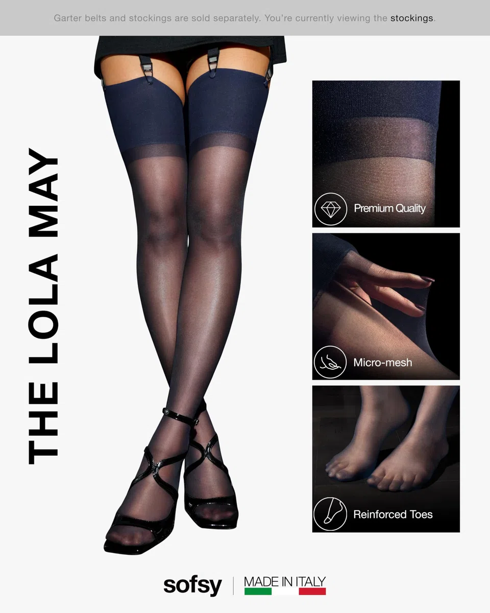 sofsy Calze Velate Setificate da Donna 15 Denari – Made in Italy, Certificato OEKO-TEX – Eleganti Trasparenti per Reggicalze con Punta Rinforzata | XS–3XL