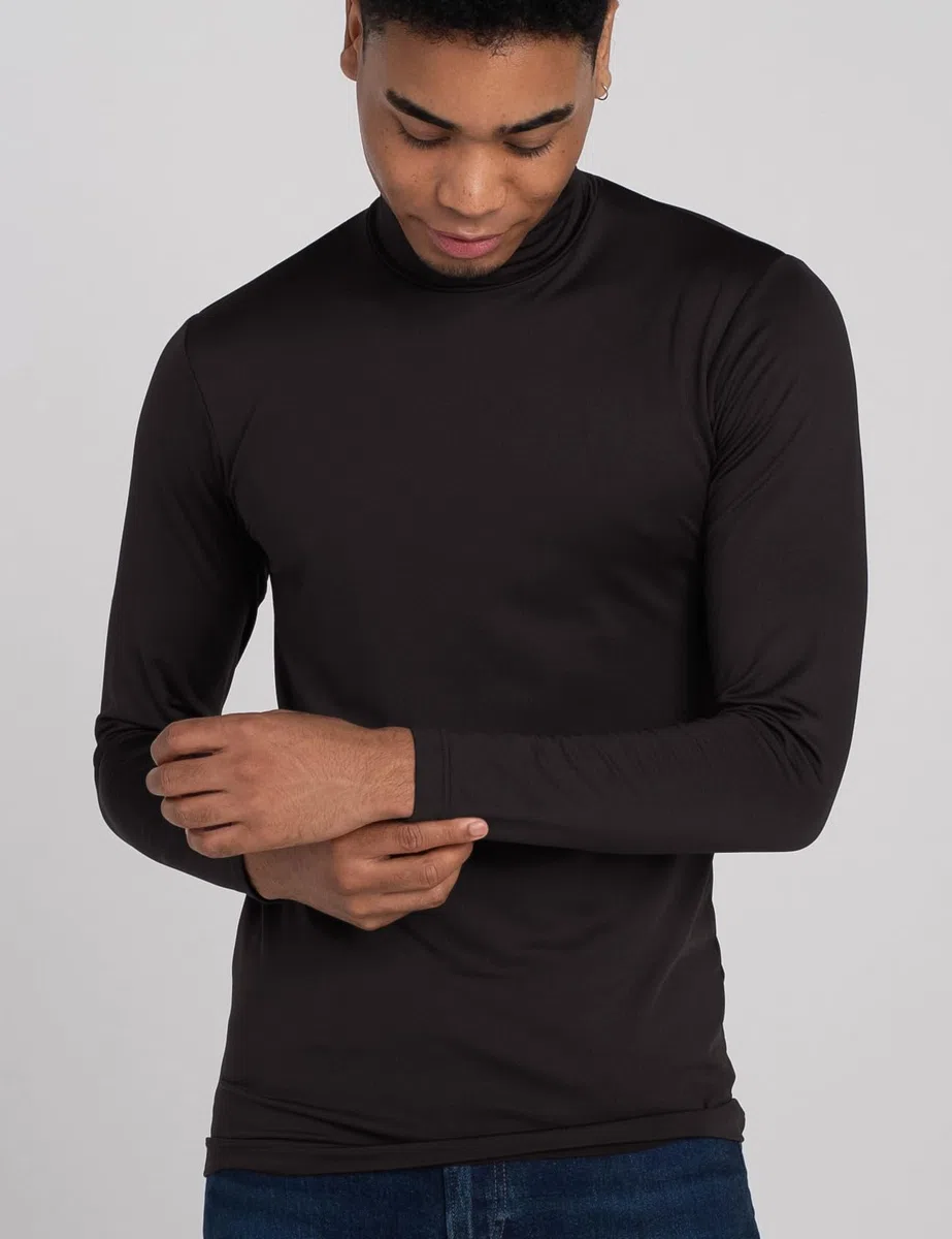 LAPASA Maglia Termica da Uomo con Collo Alto Finto in Micropile - Abbigliamento Termico Traspirante Maniche Lunghe Fodera in Pile Strato Base M102/M123/M132