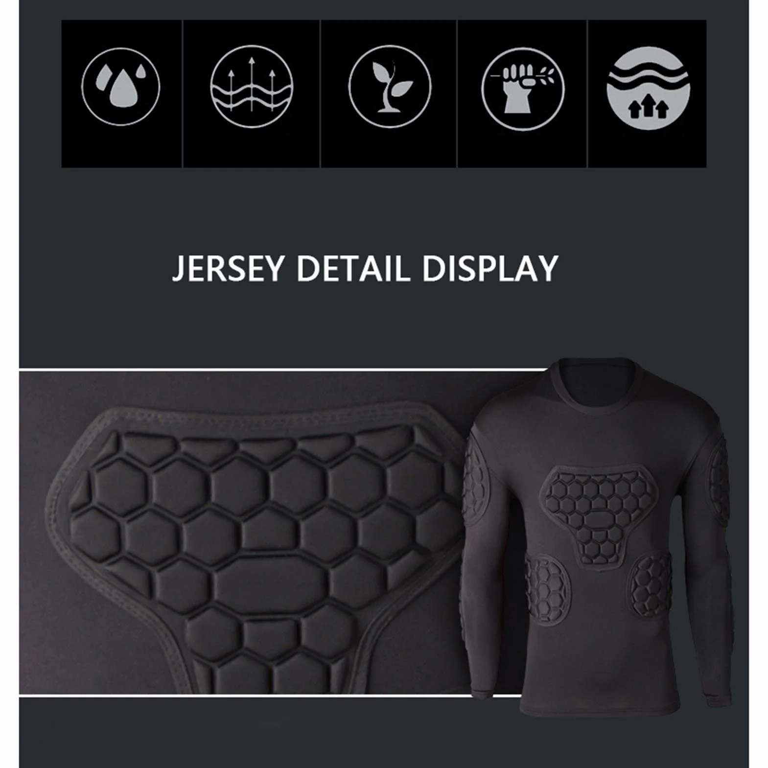 Maglia Portiere,Divisa da Portiere, Divisa da Portiere, Divisa da Allenamento da Competizione, Pantaloncini Aderenti in Jersey a Maniche Lunghe Anticollisione