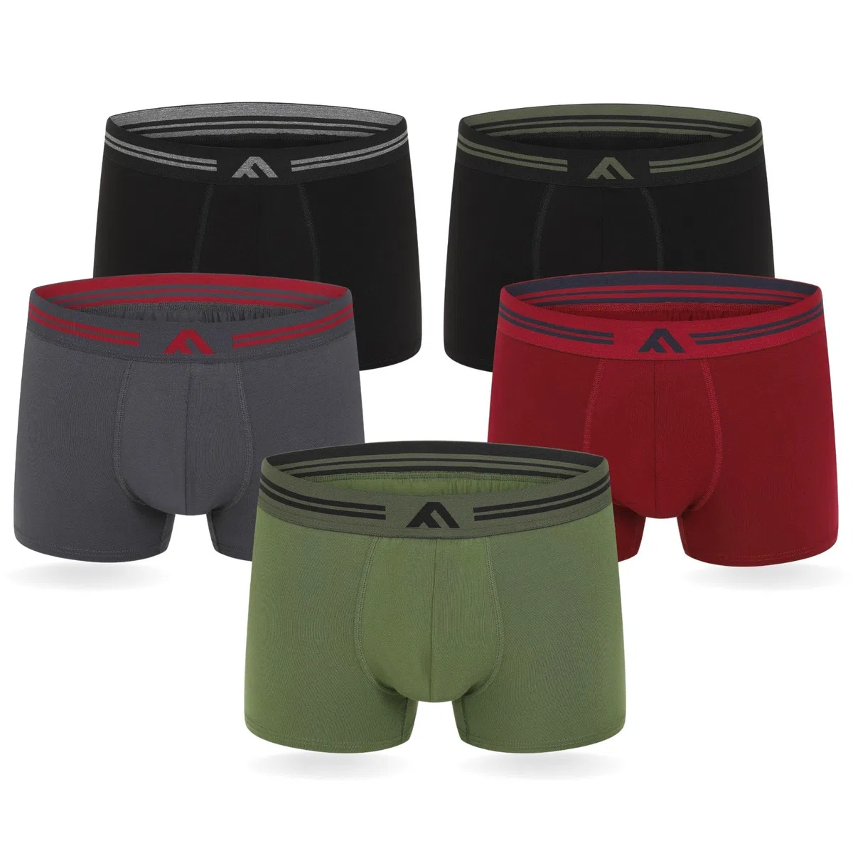 FM London, Boxer da Uomo Super Morbidi in bambù, Confezione da 5, Senza Etichetta, Elasticizzati, in Materiale ecocompatibile