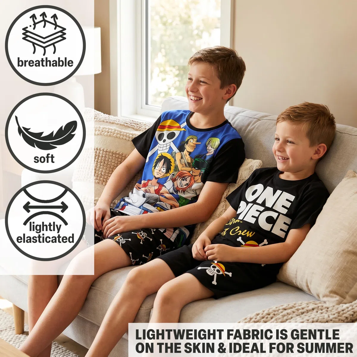 Get Trend One Piece | Dragon Ball Corto Pigiama Ragazzo, Morbido Pigiami Estivi Bambino con Maglietta e Pantaloncini, Regalo Ragazzo
