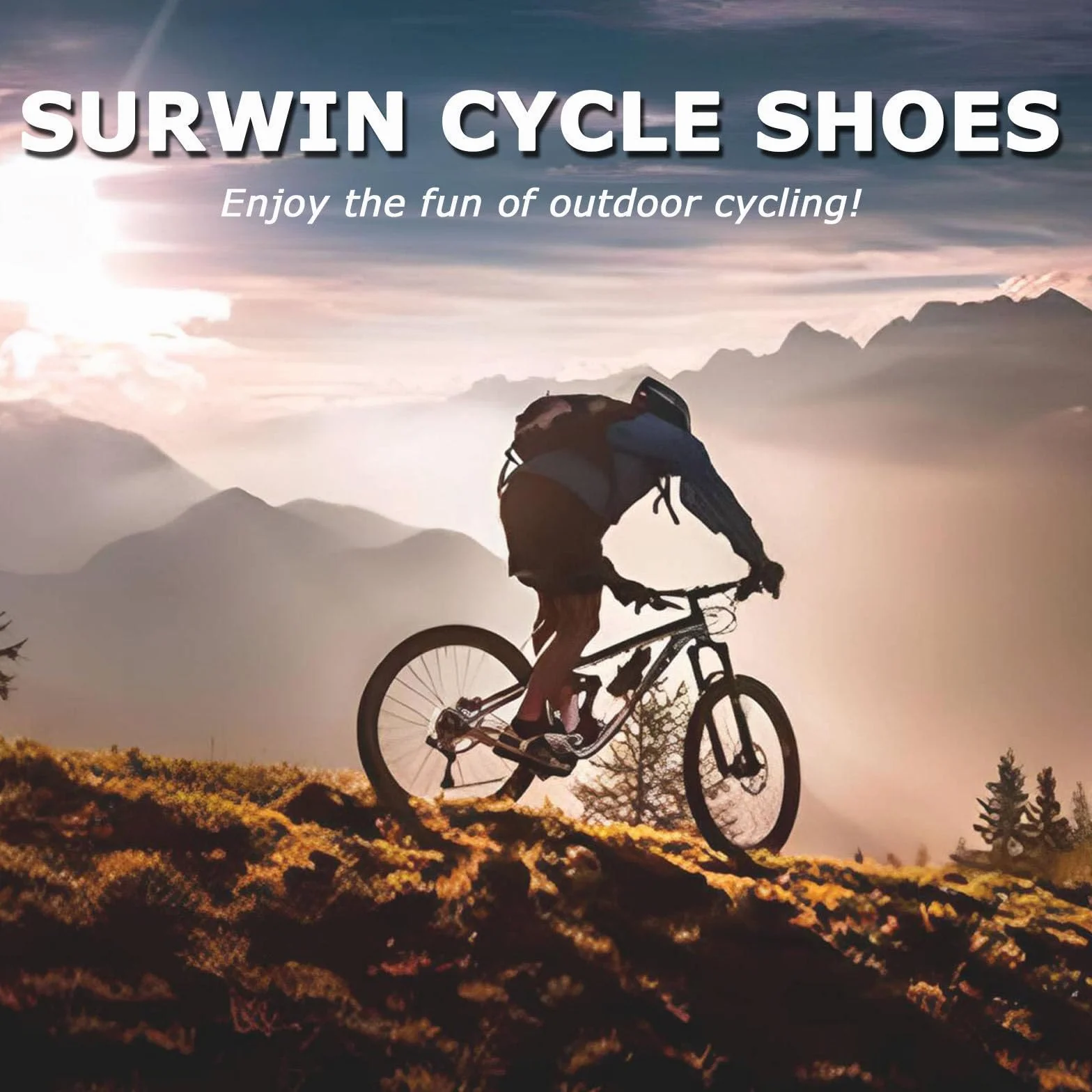 Surwin Scarpe Ciclismo MTB SPD, Scarpe Mountain Bike Traspiranti per Uomo Donna EU 36-47 Fibbia Girevole Sneakers Compatibili Pedali SPD con Bulloni e Tacchetti