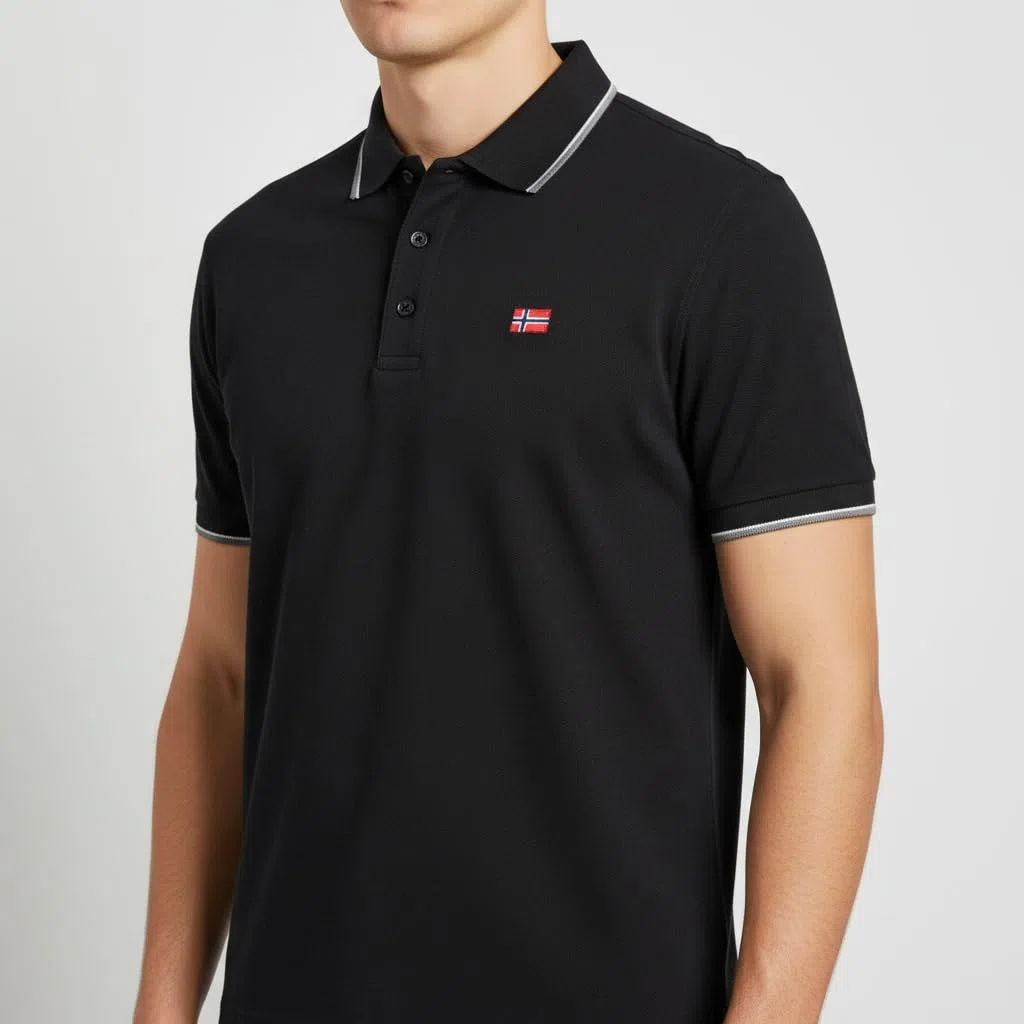 Polo Uomo 100% Cotone Piquet, Maglia Maniche Corte con Colletto e Bottoni, Polo Uomo Casual Elegante per Tempo Libero e Ufficio, Vestibilità Confortevole con Logo Ricamato Lato Cuore