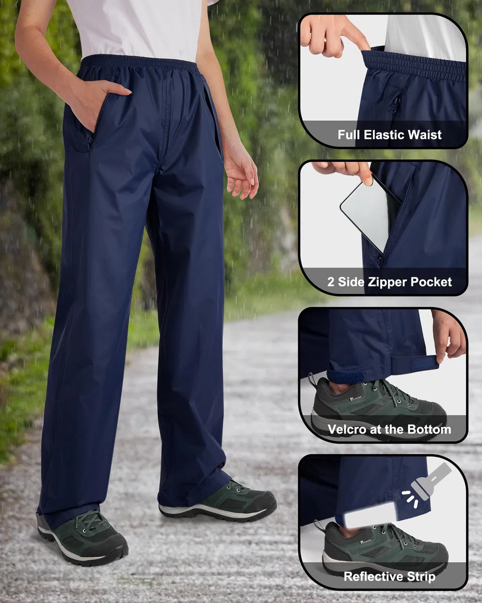 33,000ft Pantaloni impermeabili da donna, impermeabili, per ciclismo, riflettenti, antivento, leggeri, per golf, escursionismo, pesca