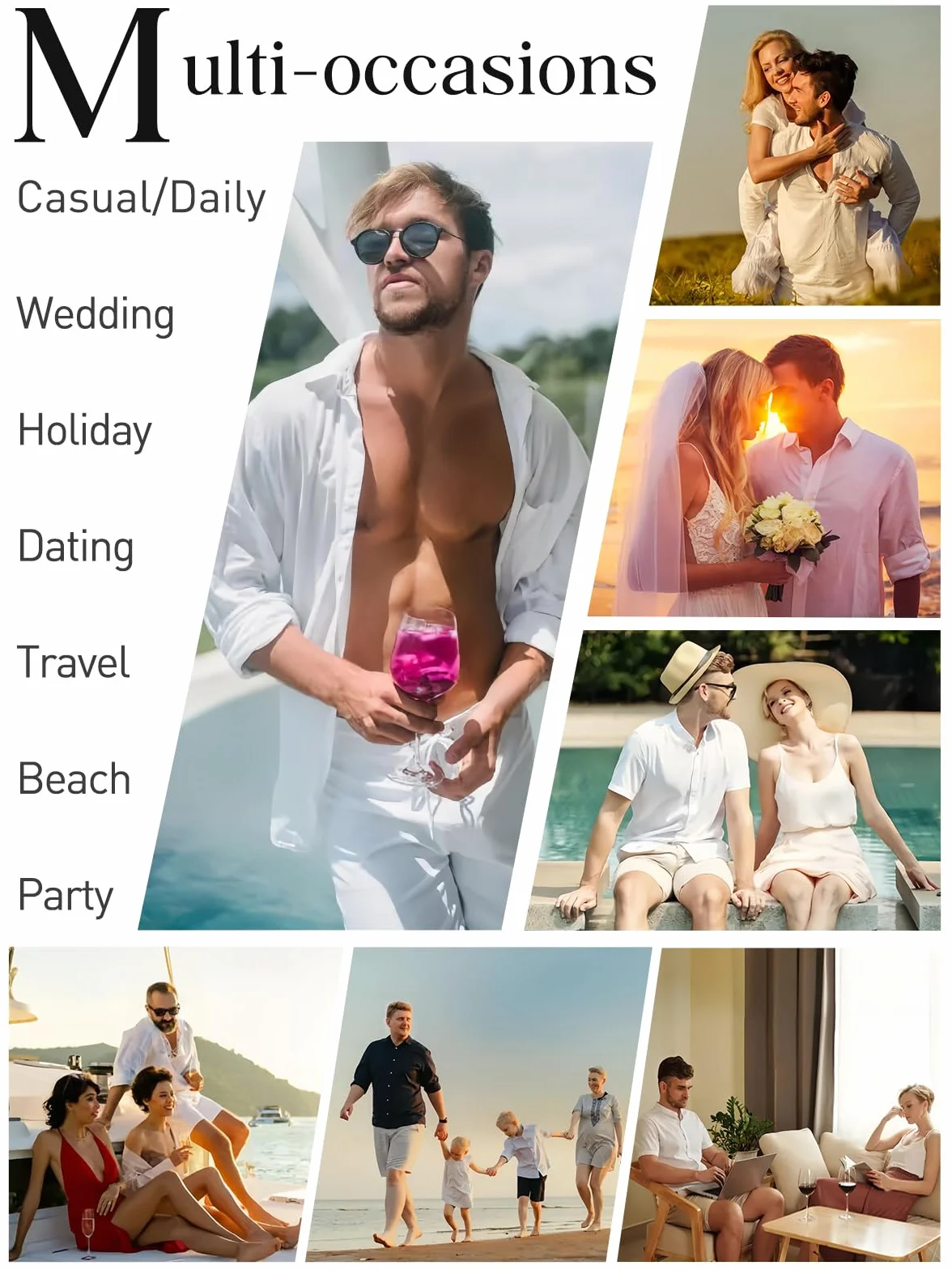 Enlision Uomo Camicia in Lino Manica Corta con Bottoni Casual Cotone Henley Shirt in Tinta Unita Camicia da Uomo per Estiva Beach Spiaggia S-4XL