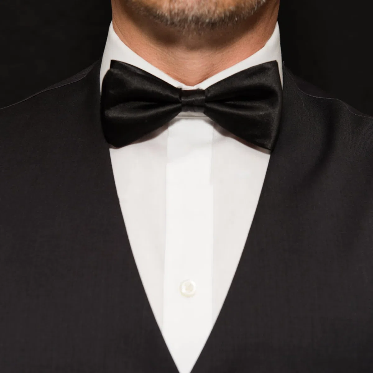 ROSENICE Uomini Raso Papillon Cummerbund Hanky Fazzoletto Set 3pcs (Nero)