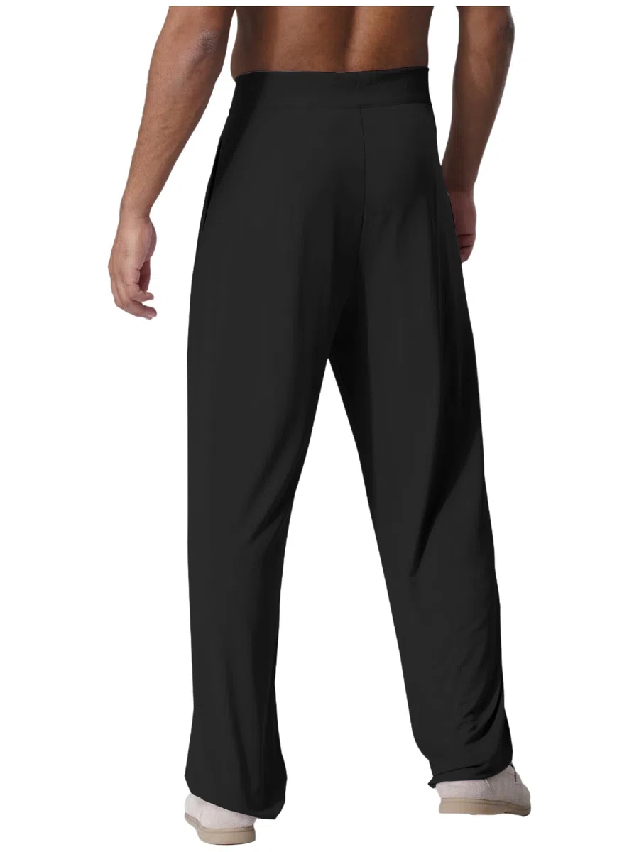 Alvivi Pantaloni Lunghi da Ballo Latino Standard Uomo Danza Classica Moderna a Vita Alta Competizione Pantalone da Ballo Sala Salsa Tango Rumba Pattinaggio