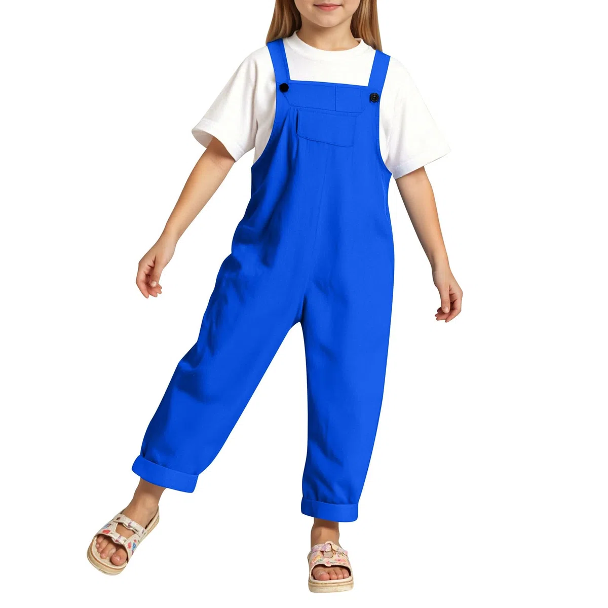 Generico Salopette Bambina Bambino Estive 3-14 Anni in Misto Cotone Tuta Meccanico Leggero Tuta da Lavoro Oversize Pantaloni Casual Mare per Sportivo, Scuola Materna ed Elementare