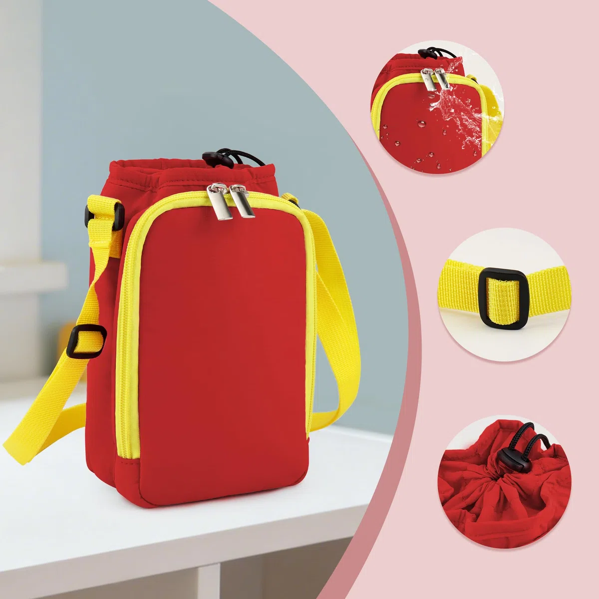 Borsa per FABA+ Raccontastorie, con Scomparto per Personaggi Sonori e Cuffie, Tracolla Regolabile (Rosso)
