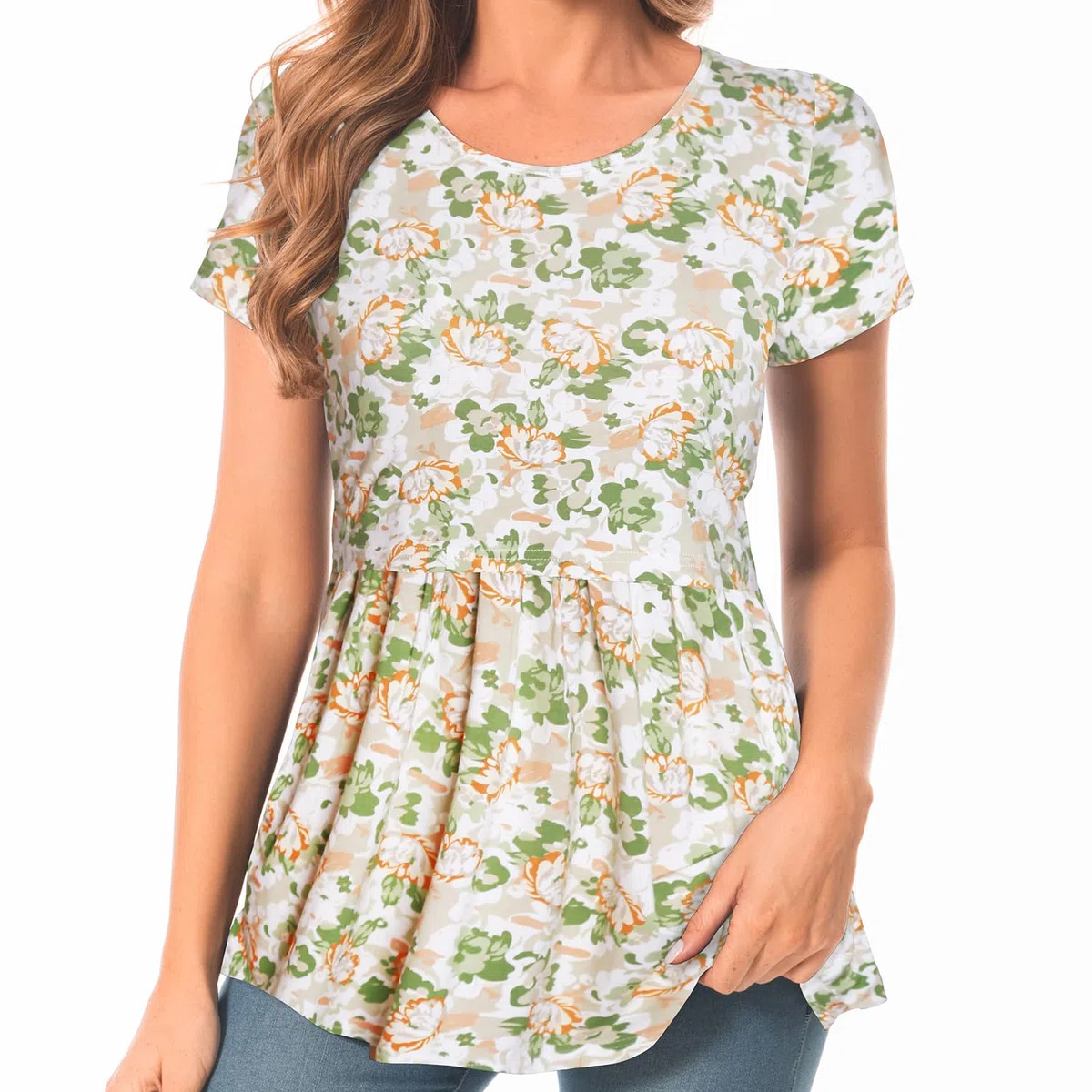 Bearsland Top da Allattamento da Donna a Maniche Corte Girocollo Camicia per Allattamento al Seno Vestiti Premaman