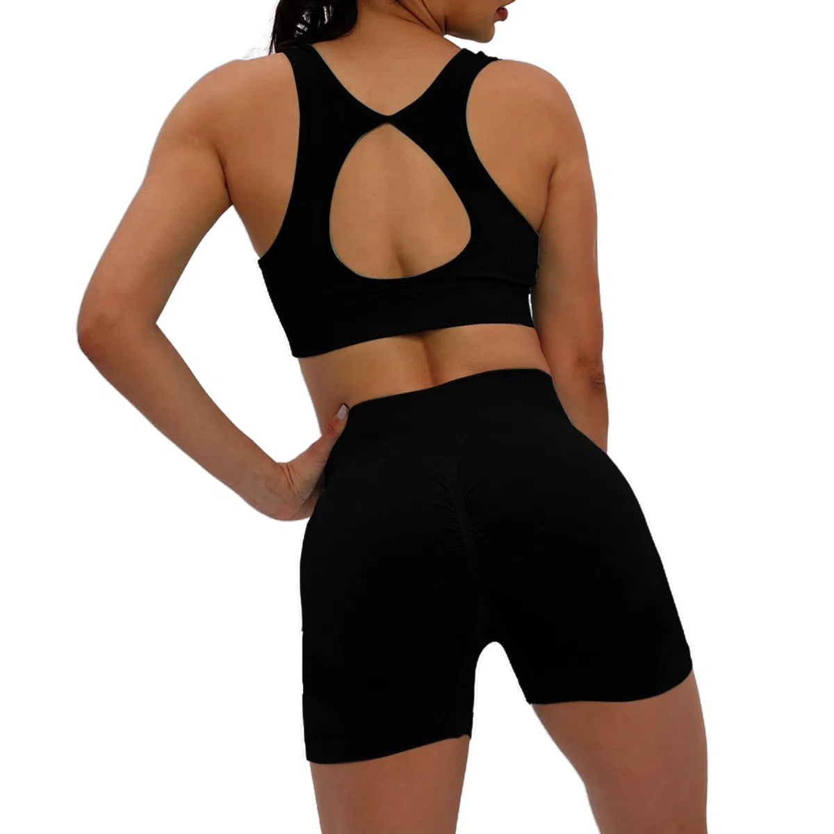 HomyComy Completo Palestra Donna 2 Pezzi Set Sportivo Donna cuciture Tracksuit Jogging Suit Fitness Elastici Tute e Shorts Leggings Set di abbigliamento Yoga Leisure Suit Sportswear