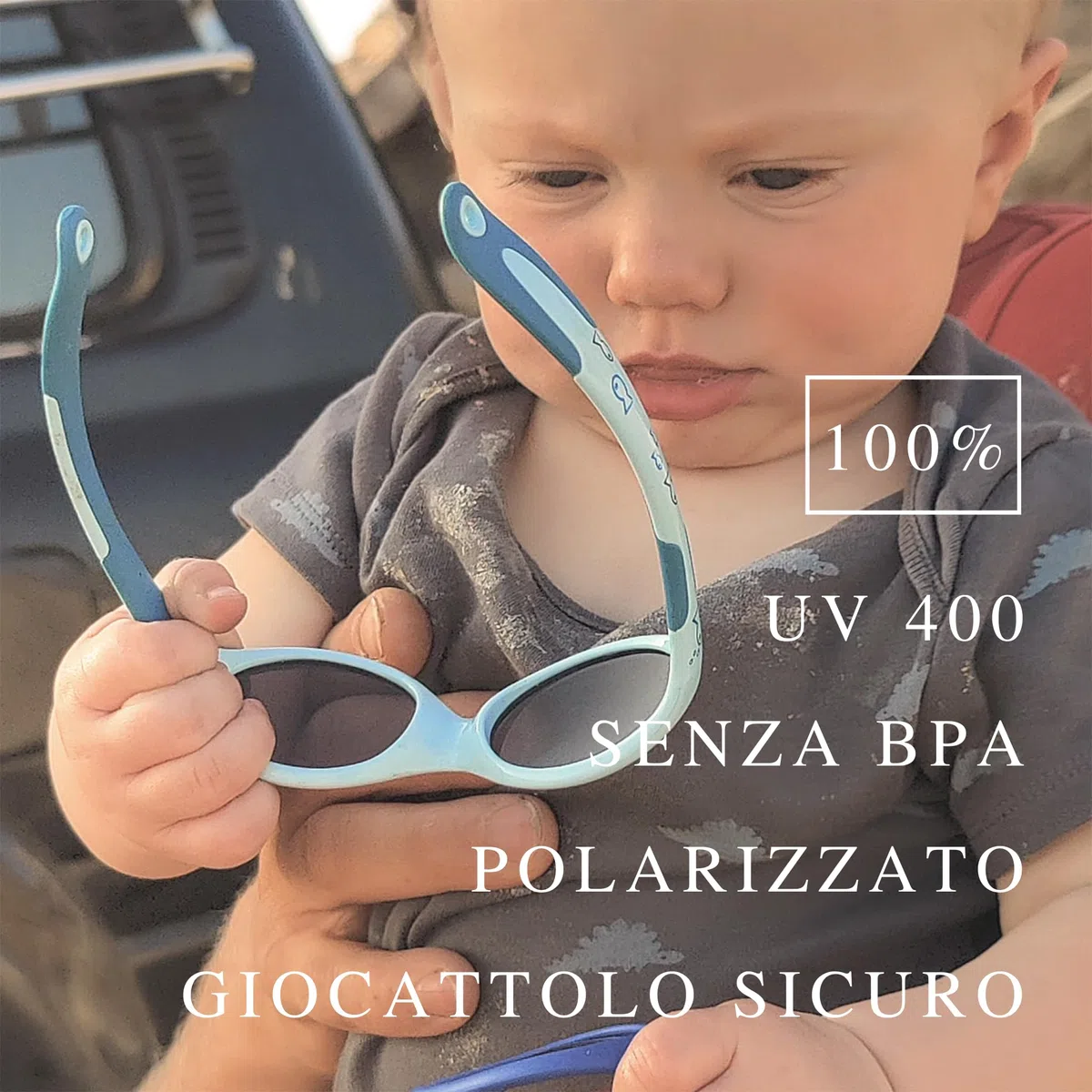 ActiveSol Occhiali da sole per bambini 0-24 mesi, senza BPA, polarizzati, con fascia