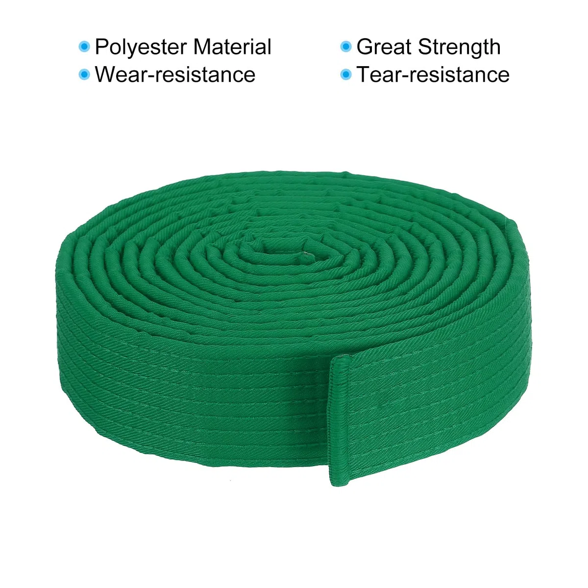 PATIKIL Cintura di Rango Colorata Taekwondo 1.5" x10.5Ft 3.2m, Cintura di Cotone per Arti Marziali Judo Karate per l'Insegnamento dell'Allenatore, Verde