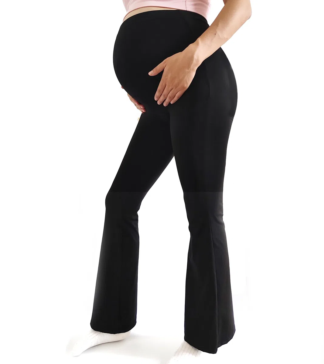 Leggings Premaman sul Pancione, Pantaloni Premaman da Donna Yoga Bootcut in Gravidanza per Lavoro Lounge Sportivi, Leggings Premaman Morbidi e Burrosi Flare