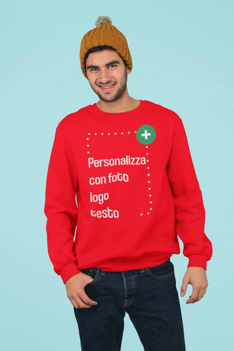 Colorfamily Felpa Personalizzata Girocollo Uomo Donna con Nome e Foto, Personalizzata con Logo o Testo, Idea Regalo, Stampa di Alta qualità