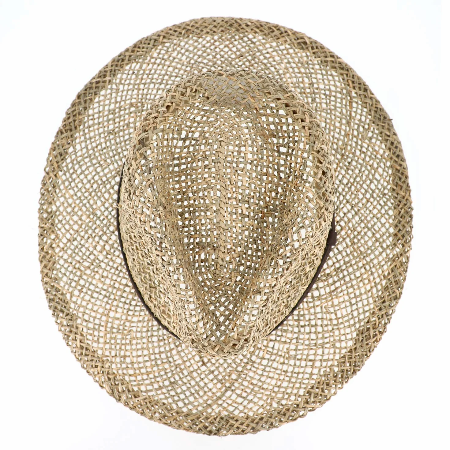 fiebig Traveller Cappello da Sole per Uomo e Donna | Cappello in 100% Erba Marina | Cappello Estivo con Cinturino in Ecopelle vegana | Cappello in Paglia, Colore Naturale in Diverse Misure