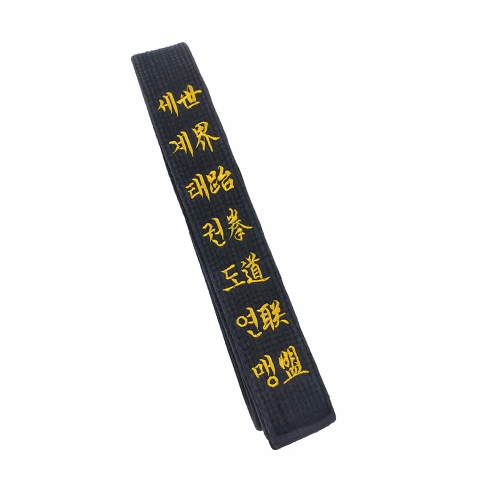 Cintura nera ricamata personalizzata per Taekwondo, Karate, Hapkido, arti marziali, cintura da allenatore, karate, judo/cintura nera personalizzata