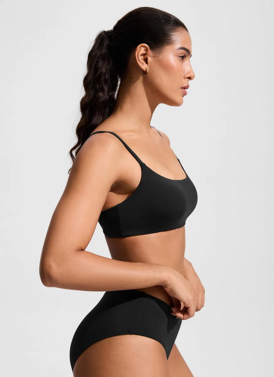 CRZ YOGA Bikini da Donna Top Regolabile con Spalline Sottili Top da Bagno Scoop Neck Imbottito