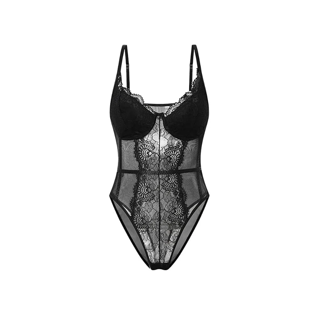 Body Donna Sexy Rete Trasparente Spaghetti Strap Bodysuit Top Profondo Collo a V Senza Maniche Body in Pizzo Floreale Elegante Jumpsuit Aderente Un Pezzo Tuta Basic Cami Camicie Moda Going Out Top
