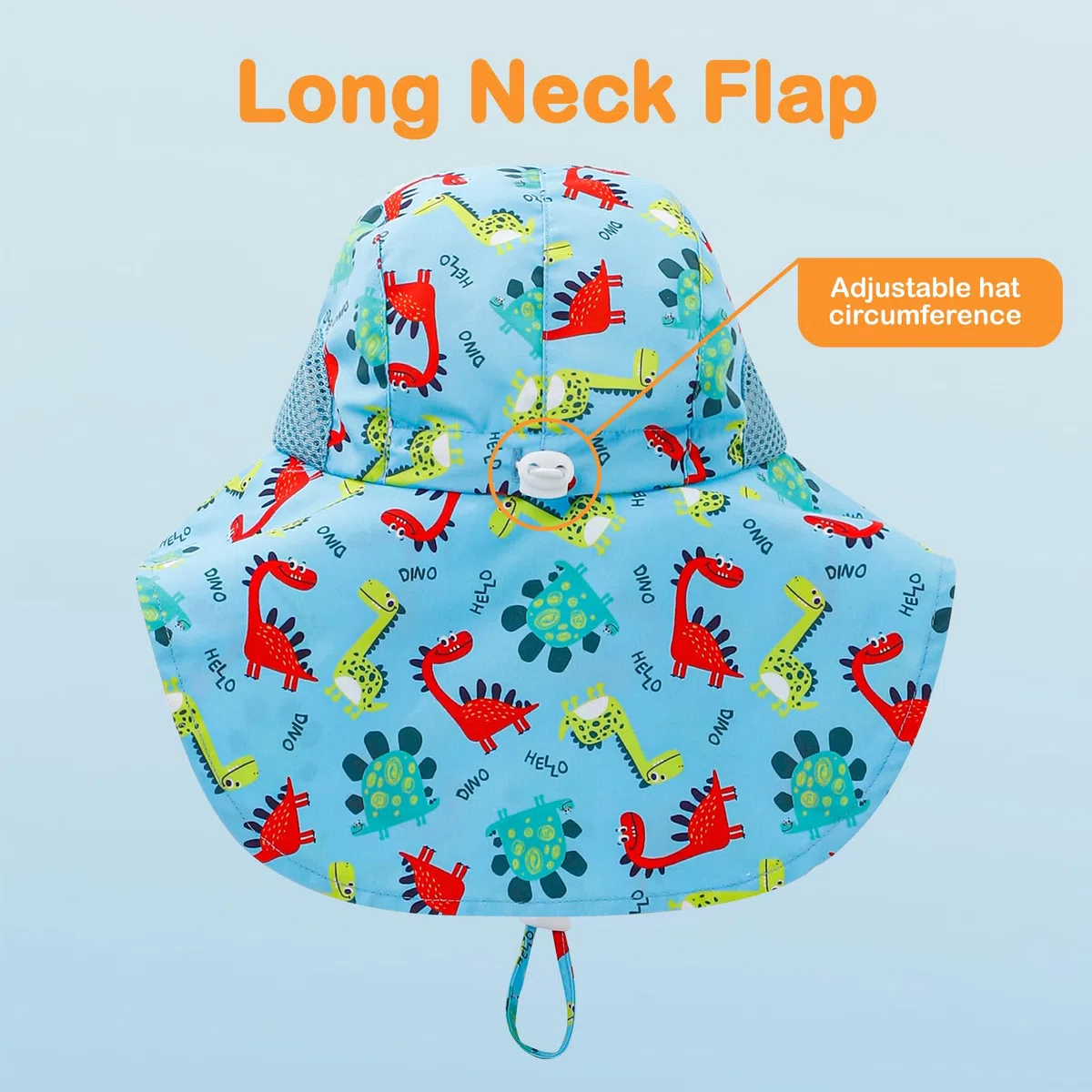 MASOCIO 2 Pezzi Cappello Neonato con Copricollo Cappellino Estivo Sole Bimbo Bambino Cappello Regolabile 6 Mesi-6 Anni