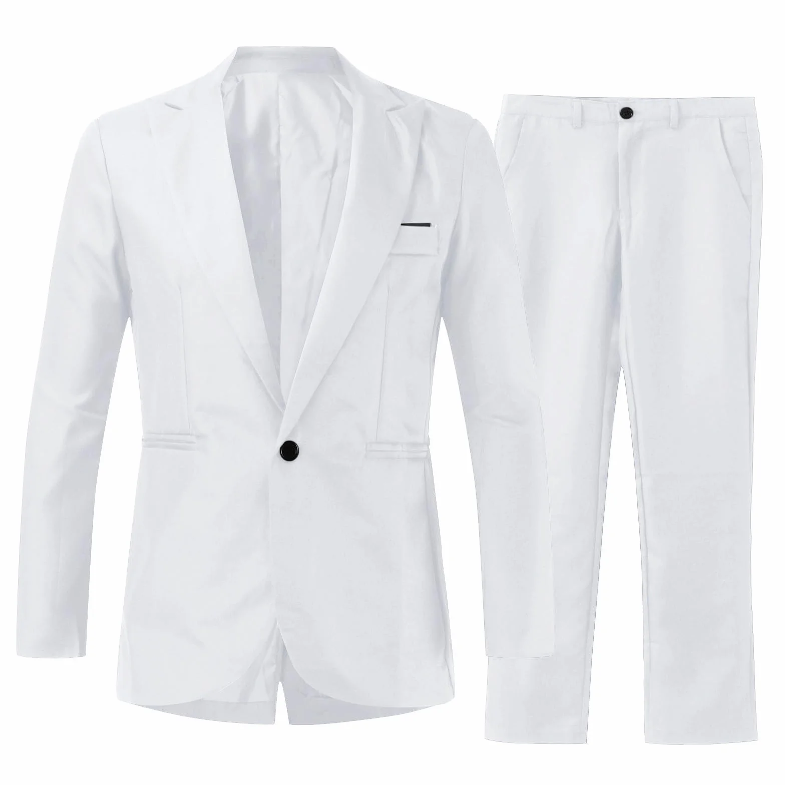 Fulidngzg Abito Uomo Elegante Completo 2 Pezzi Primavera Autunno con Blazer e Pantaloni Vestito Slim Fit Casual Taglie Forti Comode per Matrimonio Cerimonia Business